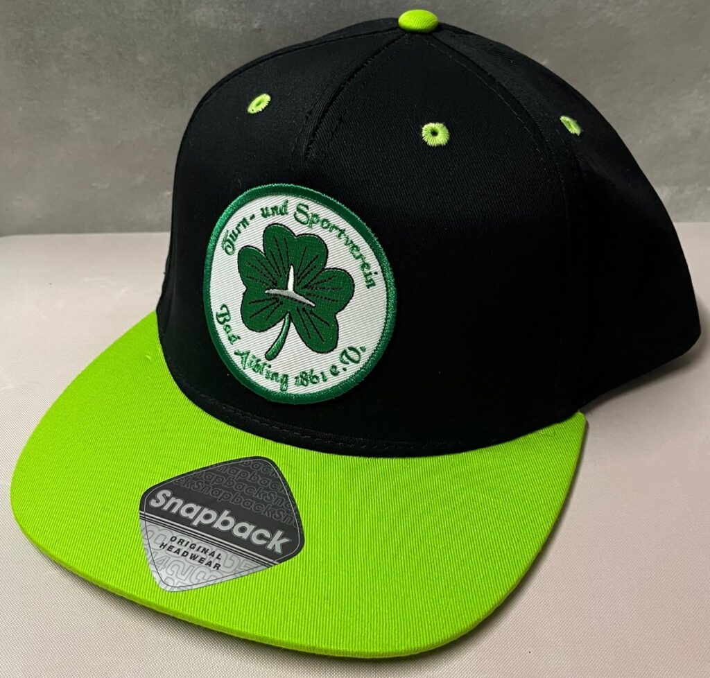 Original Beechfield 5-Panel Kappe Kontrast (Lime) mit gesticktem Wappen